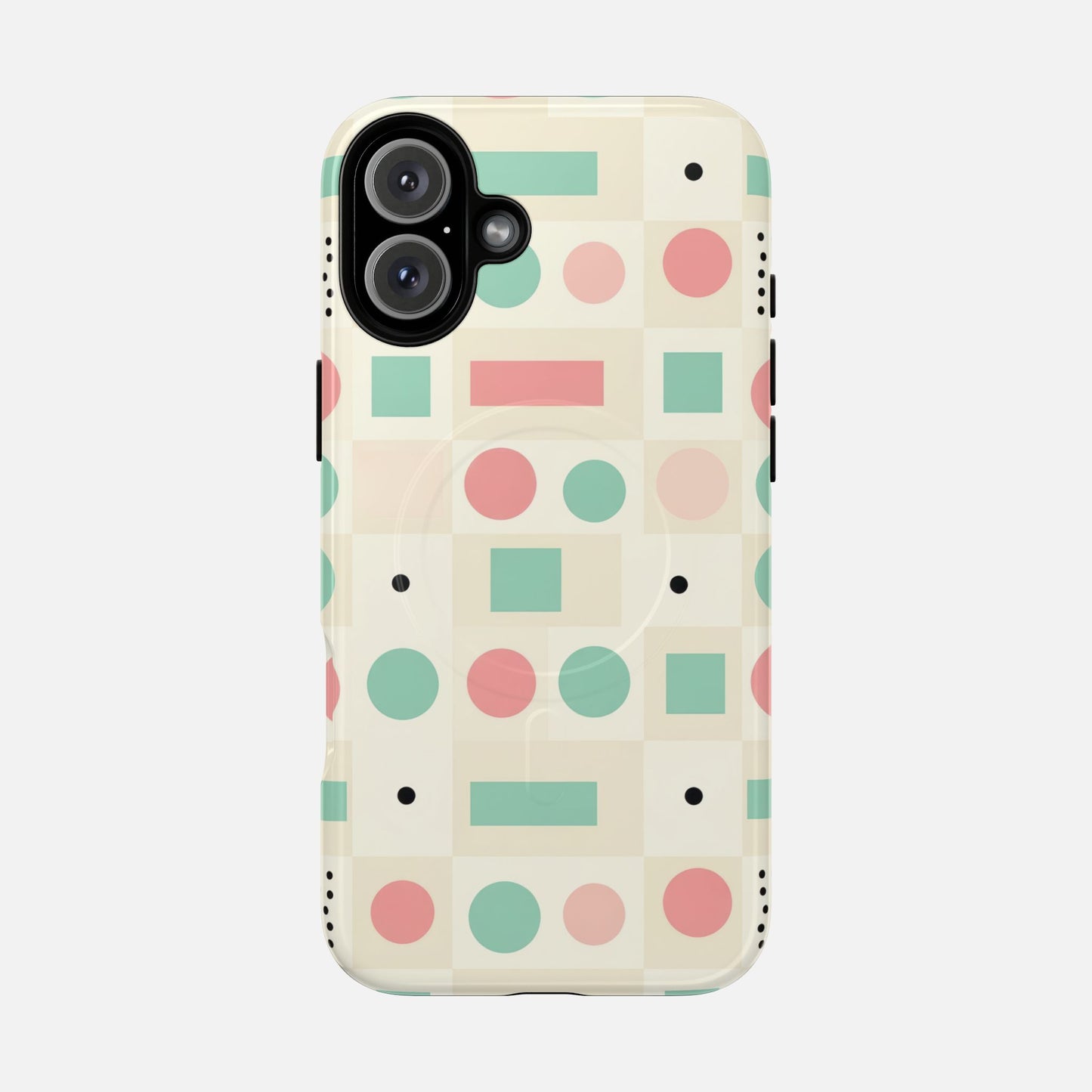 Pastel Circles & Squares iPhone Case — Tough Magnetic | MagSafe Compatible