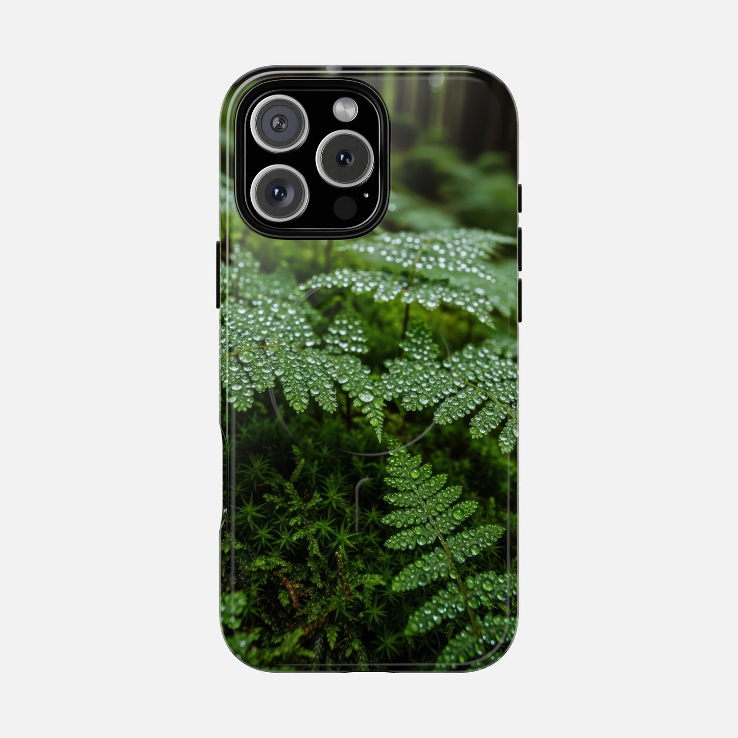 Fern Dew Tough Magnetic Phone Case — Nature Photography Protective Cover iPhone 16 Pro Max Glossy Phone Case