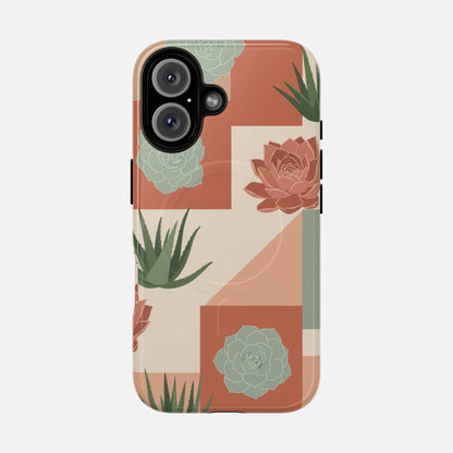 Succulent Pattern iPhone Case — Tough Magnetic | MagSafe Compatible