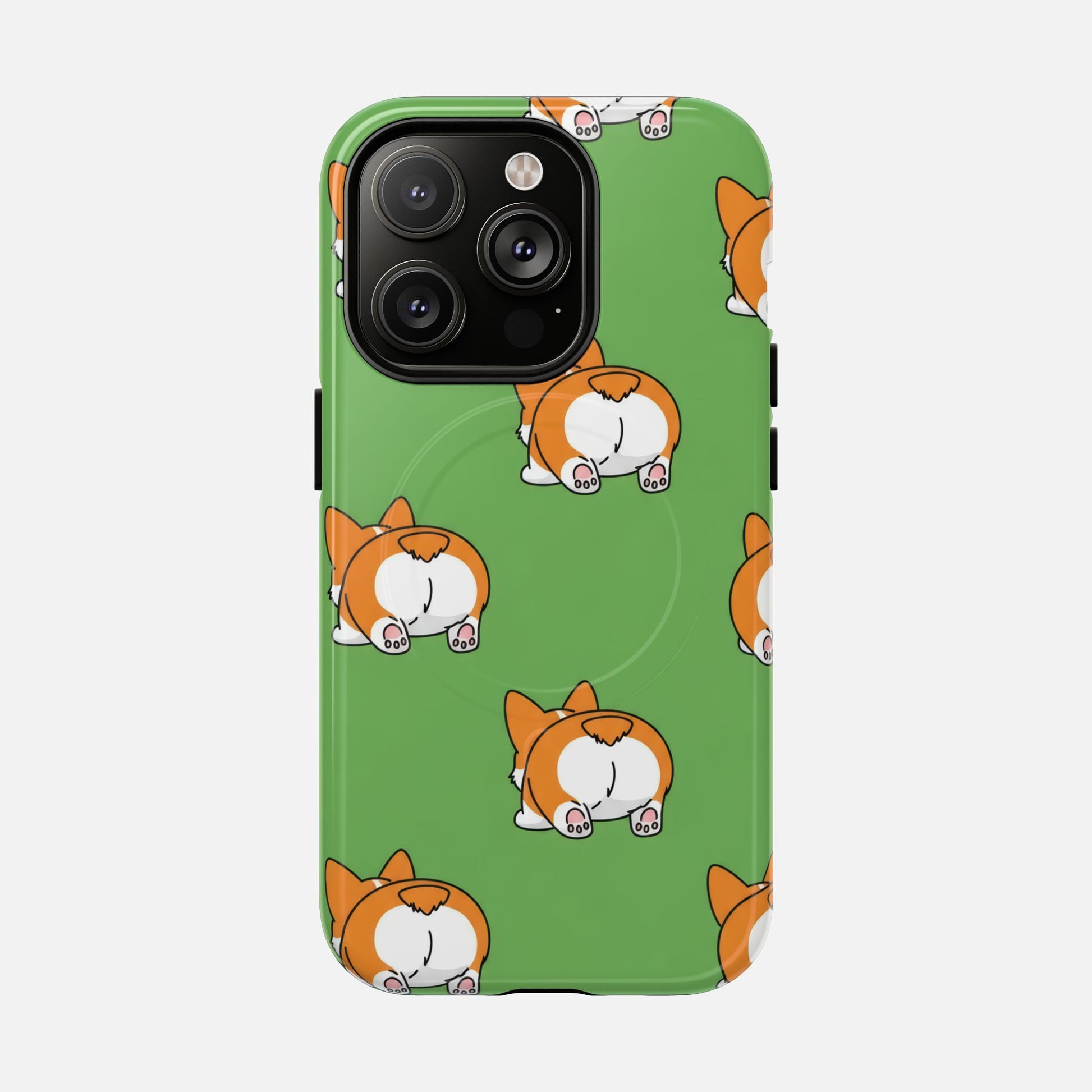 Corgi Bum Magnetic Tough Case — Cute Cartoon Dog Phone Cover iPhone 14 Pro Glossy Phone Case