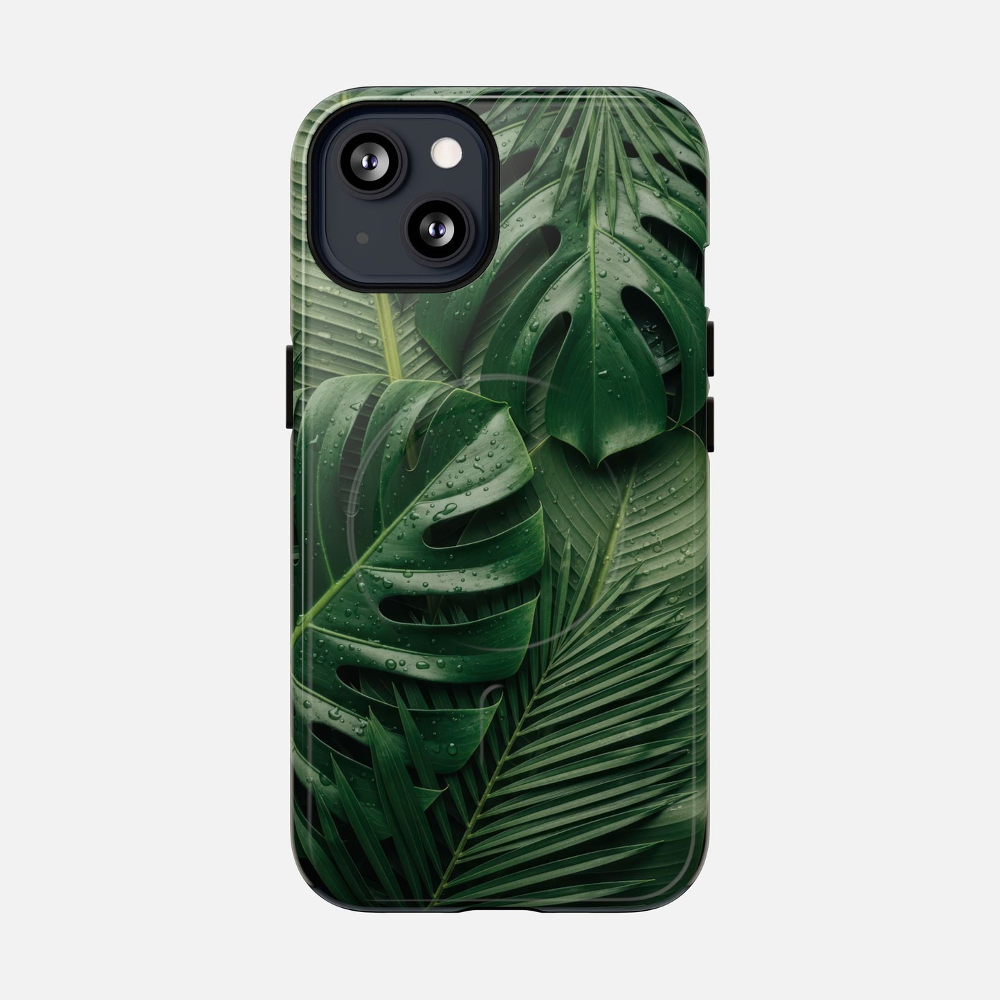 Tropical Monstera Magnetic Phone Case — Tough Protective iPhone Cover iPhone 13 Glossy Phone Case