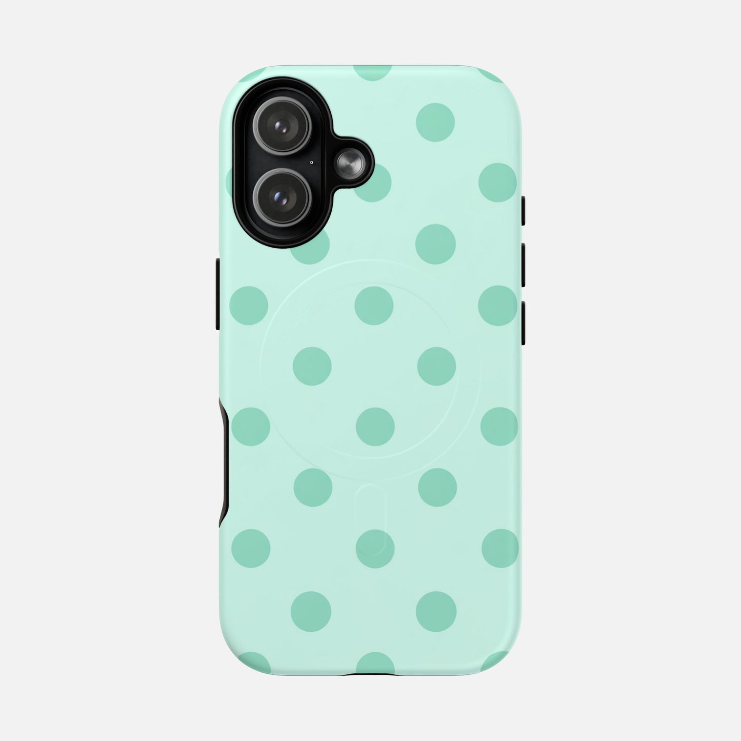 Mint Polka Dot iPhone Case — Tough Magnetic | MagSafe Compatible