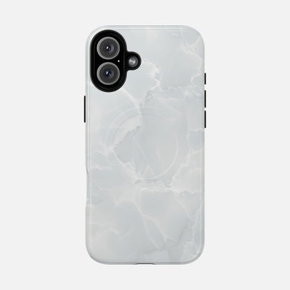 Marble White iPhone Case — Tough Magnetic | MagSafe Compatible