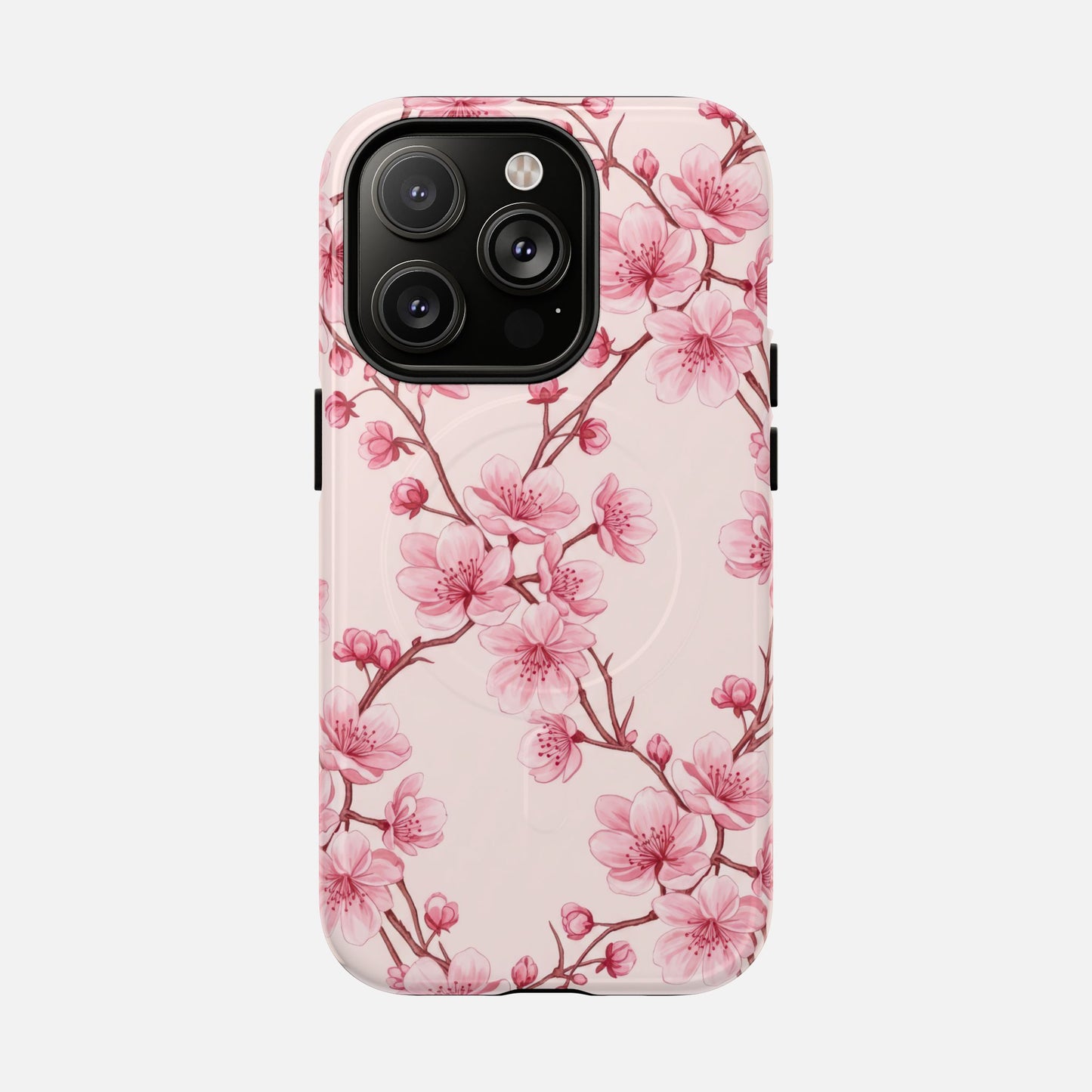 Pink Cherry Blossom iPhone Case — Tough Magnetic | MagSafe Compatible