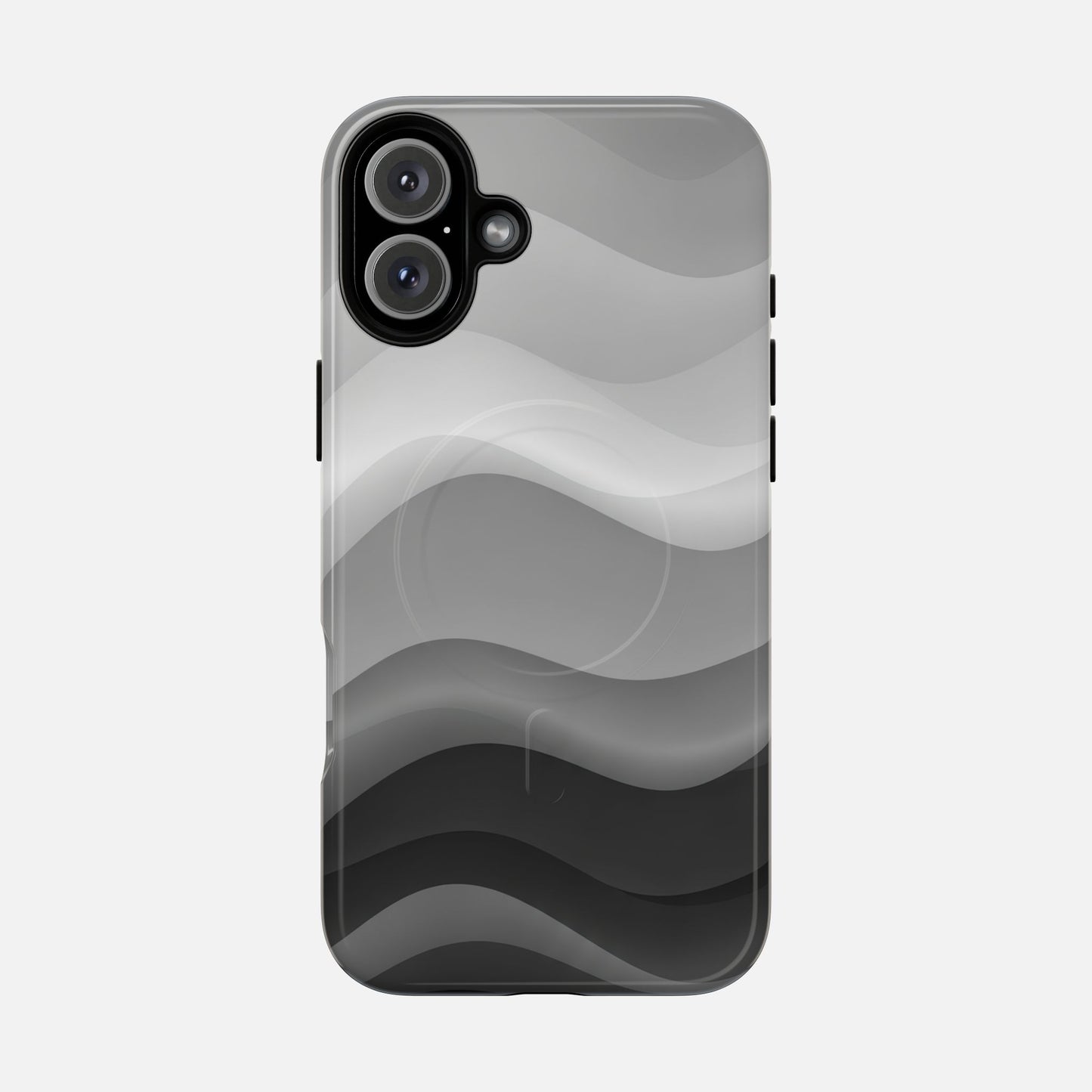 Monochrome Wave iPhone Case — Tough Magnetic | MagSafe Compatible