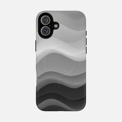 Monochrome Wave iPhone Case — Tough Magnetic | MagSafe Compatible