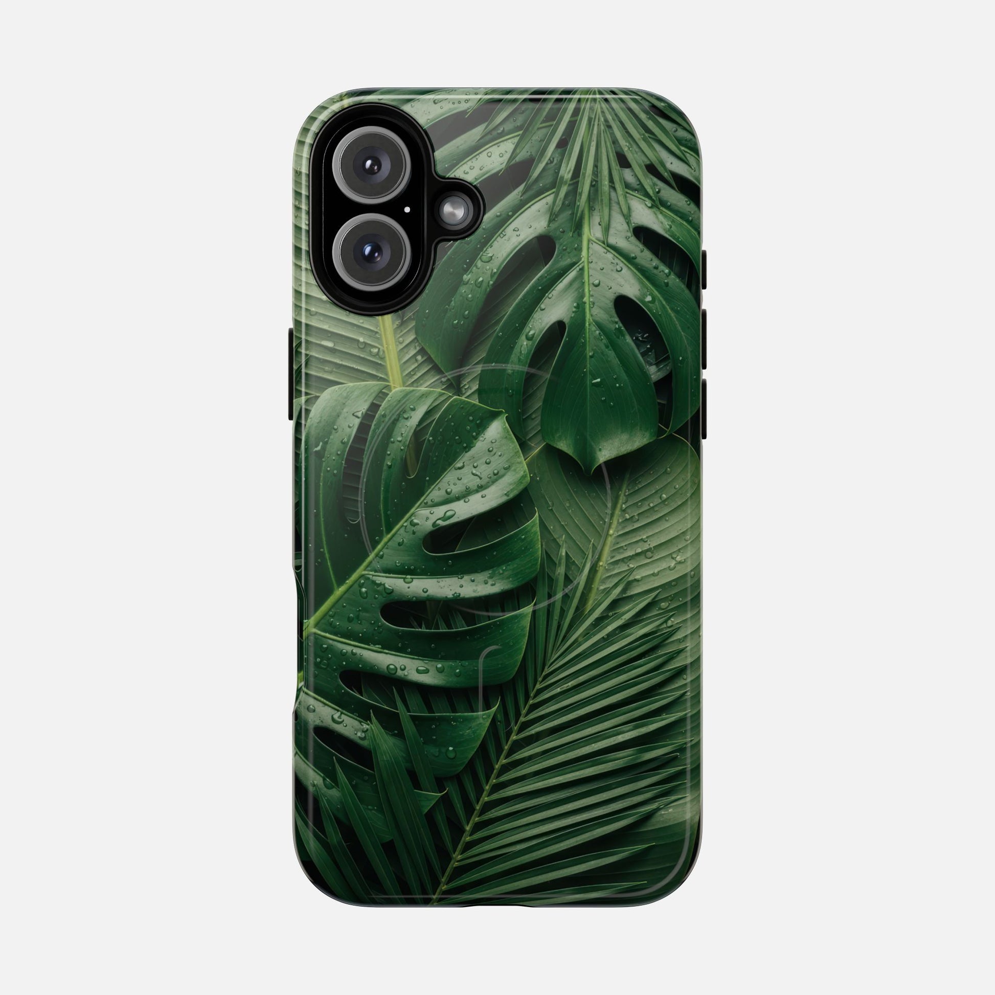 Tropical Monstera Magnetic Phone Case — Tough Protective iPhone Cover iPhone 16 Plus Glossy Phone Case