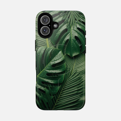 Tropical Monstera Magnetic Phone Case — Tough Protective iPhone Cover iPhone 16 Plus Glossy Phone Case
