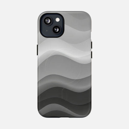 Monochrome Wave iPhone Case — Tough Magnetic | MagSafe Compatible