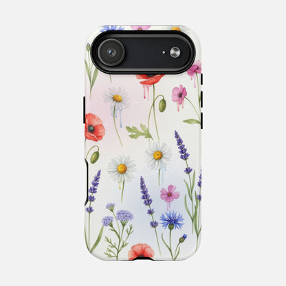 Floral Wildflower Poppies, Daisies & Lavender iPhone Case — Tough Magnetic | MagSafe Compatible