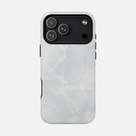 Marble White Tough Magnetic Phone Case — Slim Protective iPhone Cover iPhone 17 Pro Max Glossy Phone Case
