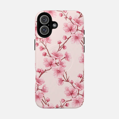 Pink Cherry Blossom iPhone Case — Tough Magnetic | MagSafe Compatible