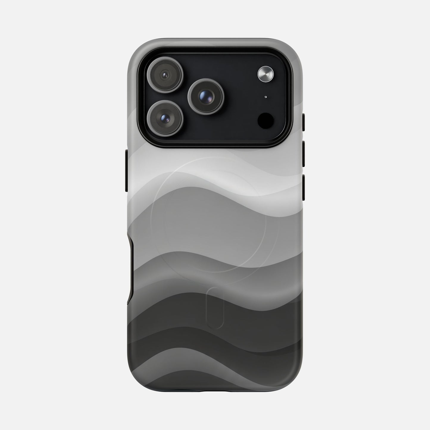 Monochrome Wave iPhone Case — Tough Magnetic | MagSafe Compatible