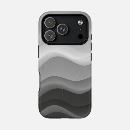 Monochrome Wave iPhone Case — Tough Magnetic | MagSafe Compatible