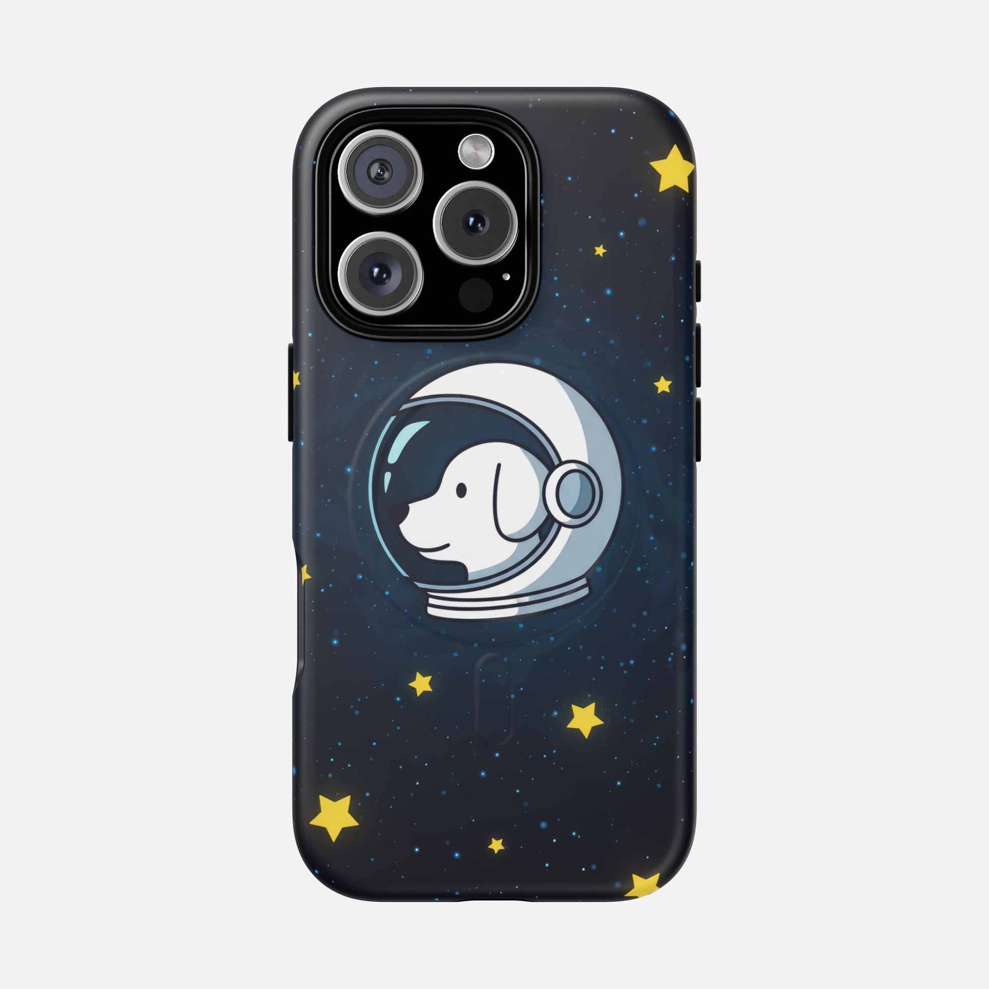Astronaut Dog Magnetic Phone Case — Cute Space Puppy iPhone Cover with Stars iPhone 16 Pro Matte Phone Case