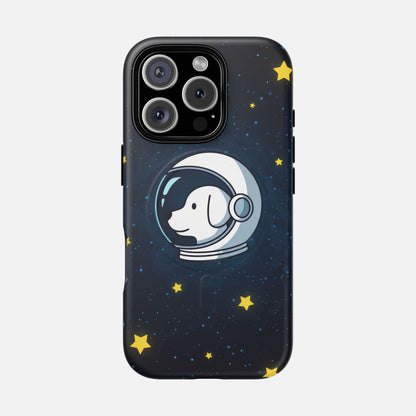 Astronaut Dog Magnetic Phone Case — Cute Space Puppy iPhone Cover with Stars iPhone 16 Pro Matte Phone Case