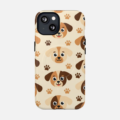 Cute Cartoon Puppy Paw Tough Magnetic Phone Case iPhone 13 Glossy Phone Case