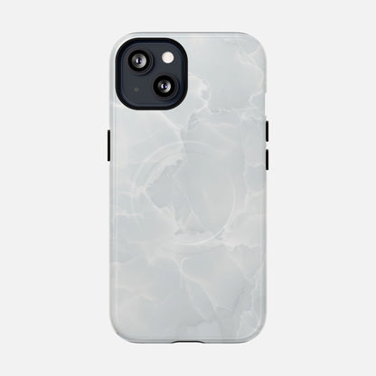 Marble White iPhone Case — Tough Magnetic | MagSafe Compatible