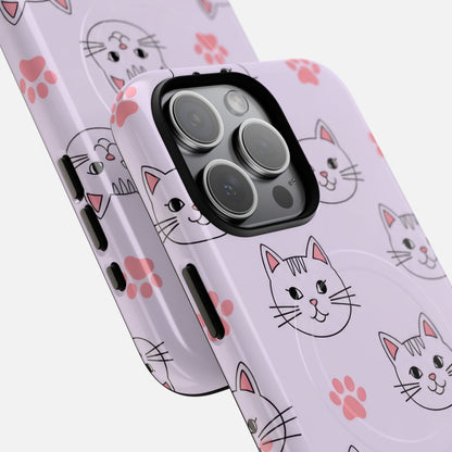 Cute Pink Cat Paw iPhone Case — Tough Magnetic | MagSafe Compatible