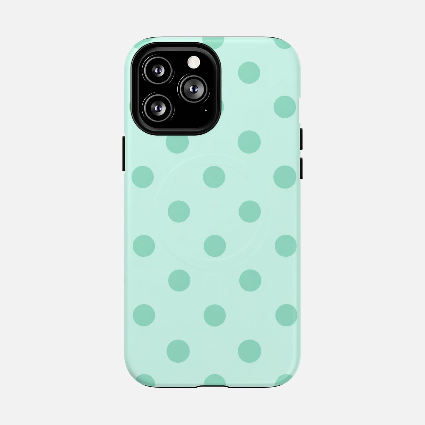 Mint Polka Dot iPhone Case — Tough Magnetic | MagSafe Compatible