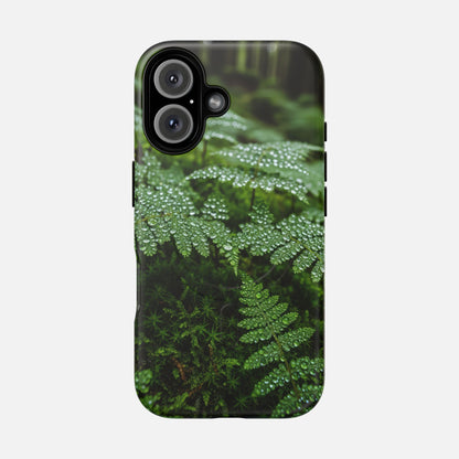 Fern Dew Tough Magnetic Phone Case — Nature Photography Protective Cover iPhone 16 Matte Phone Case