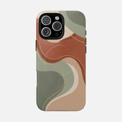 Abstract Earth Tone iPhone Case — Tough Magnetic | MagSafe Compatible