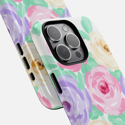 Floral Watercolor Roses iPhone Case — Tough Magnetic | MagSafe Compatible
