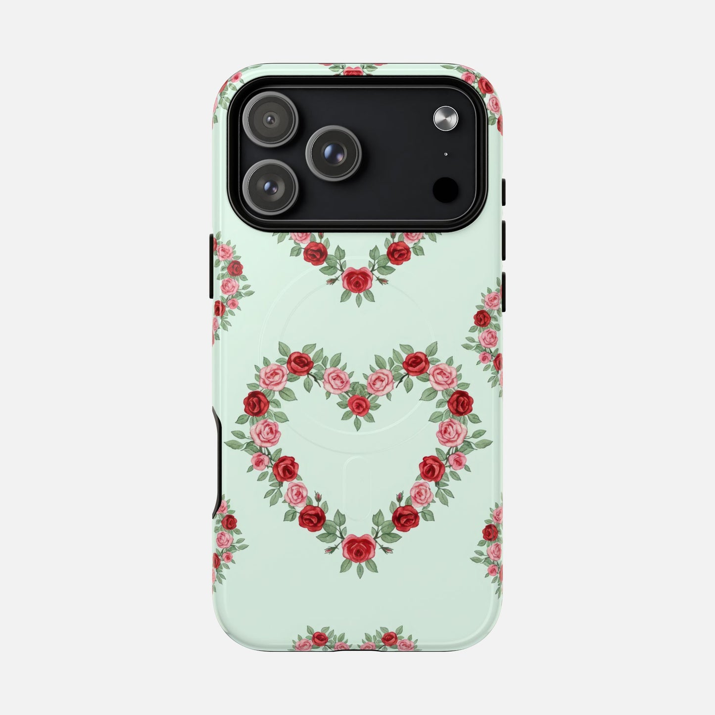 Rose Heart Floral iPhone Case — Tough Magnetic | MagSafe Compatible