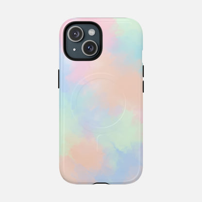 Pastel Watercolor Tough Magnetic Phone Case — Protective MagSafe Compatible Cover iPhone 15 Glossy Phone Case