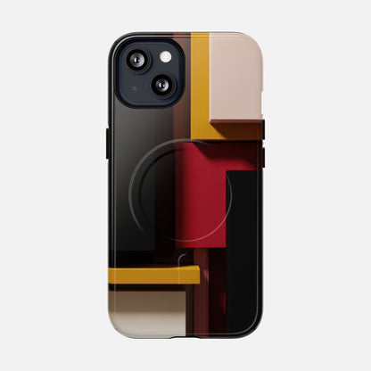 Retro Geometric Abstract iPhone Case — Tough Magnetic | MagSafe Compatible
