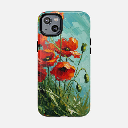 Poppy Field Tough Magnetic Phone Case iPhone 14 Plus Glossy Phone Case