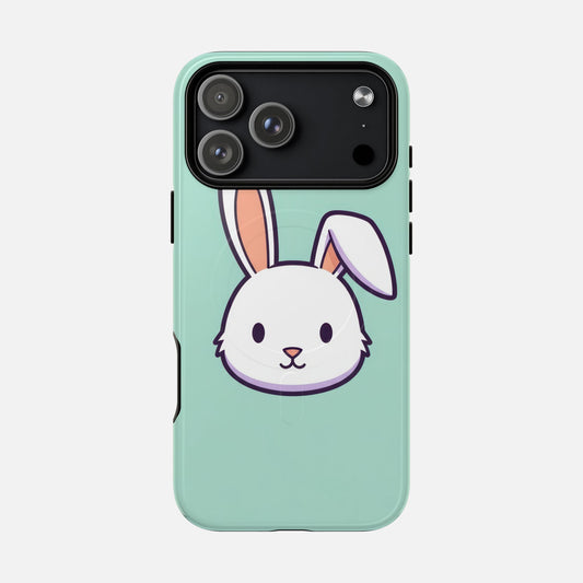 Mint Bunny Tough Magnetic Phone Case — Cute Rabbit Magnetic Protective Case iPhone 17 Pro Max Glossy Phone Case
