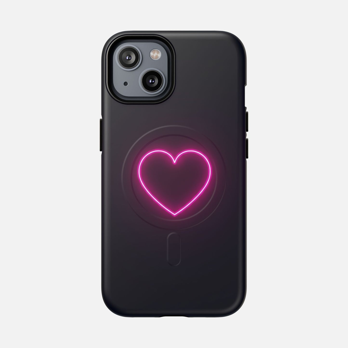 Neon Heart With Glow Pink iPhone Case — Tough Magnetic | MagSafe Compatible