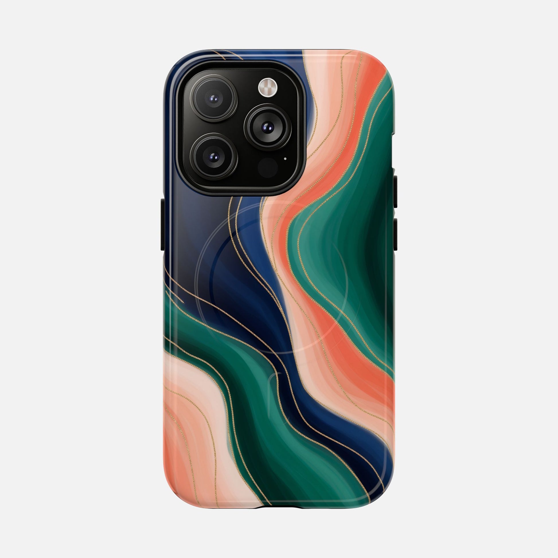 Magnetic Tough Case — Abstract Ocean Wave Design Phone Cover iPhone 14 Pro Glossy Phone Case
