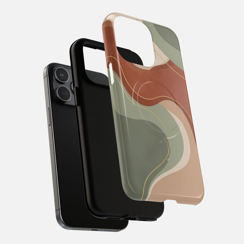 Abstract Earth Tone iPhone Case — Tough Magnetic | MagSafe Compatible