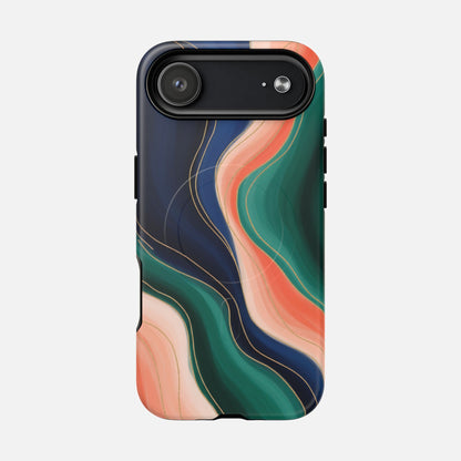 Magnetic Tough Case — Abstract Ocean Wave Design Phone Cover iPhone 17 Air Matte Phone Case