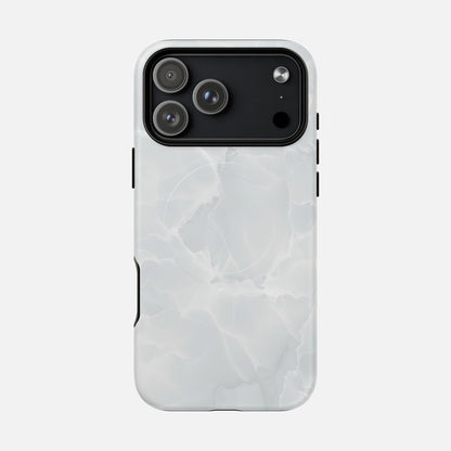 Marble White iPhone Case — Tough Magnetic | MagSafe Compatible