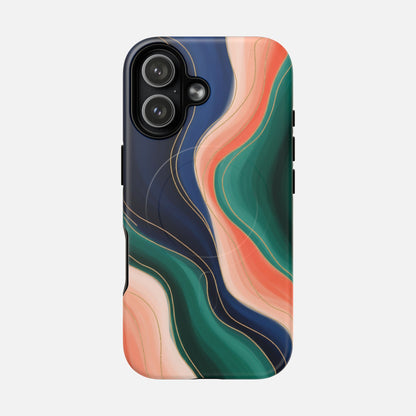 Magnetic Tough Case — Abstract Ocean Wave Design Phone Cover iPhone 17 Matte Phone Case