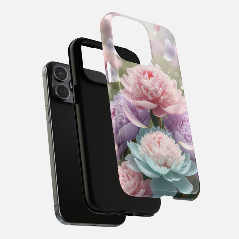 Pastel Peony Garden iPhone Case — Tough Magnetic | MagSafe Compatible