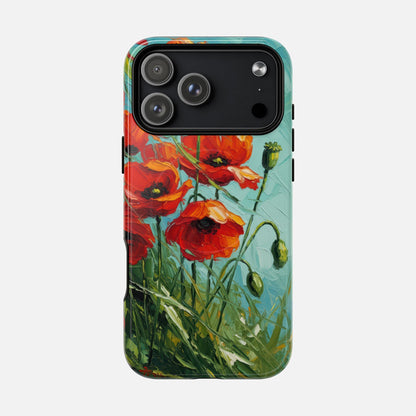 Poppy Field Tough Magnetic Phone Case iPhone 17 Pro Max Glossy Phone Case