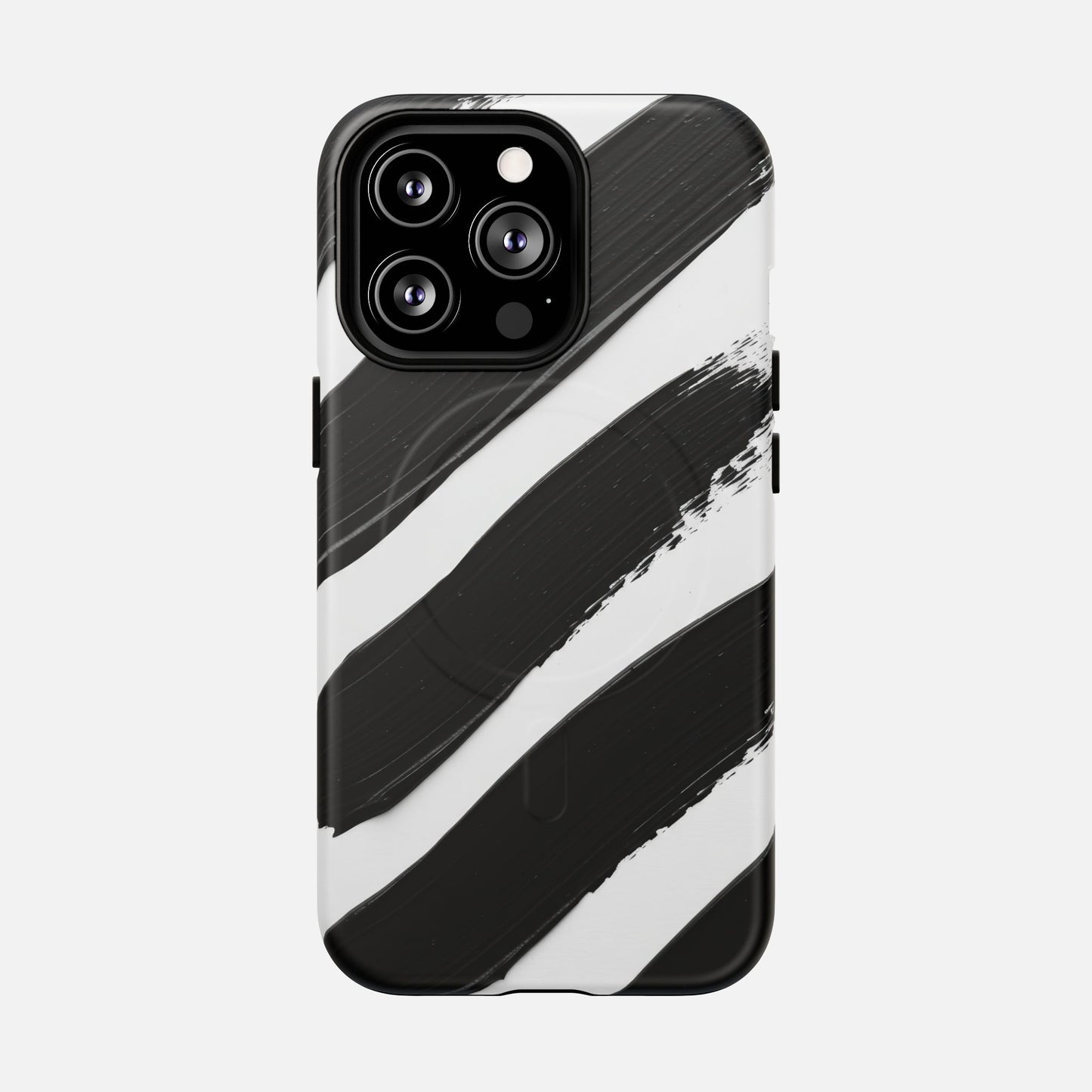 Abstract Black Brushstroke iPhone Case — Tough Magnetic | MagSafe Compatible