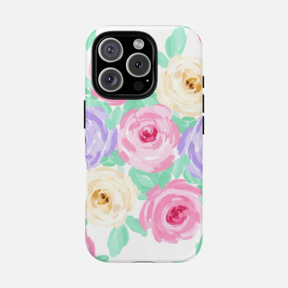 Floral Watercolor Roses iPhone Case — Tough Magnetic | MagSafe Compatible