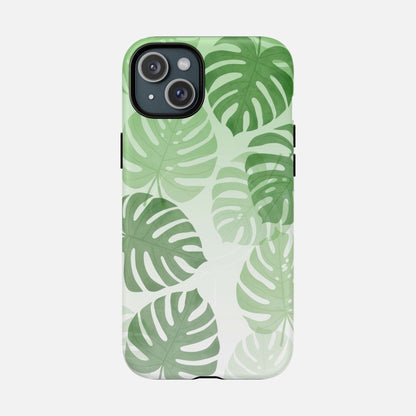 Green Monstera Leaf iPhone Case — Tough Magnetic | MagSafe Compatible