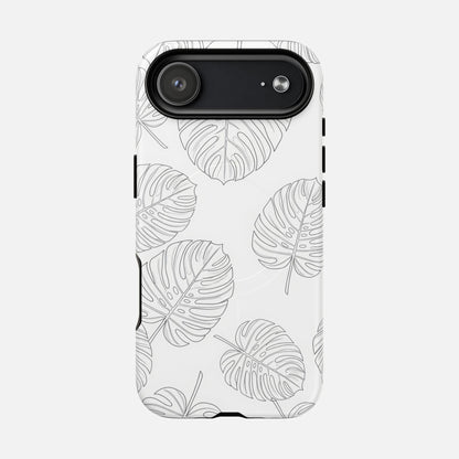 Monstera Leaf Clear Tropical Pattern iPhone Case — Tough Magnetic | MagSafe Compatible