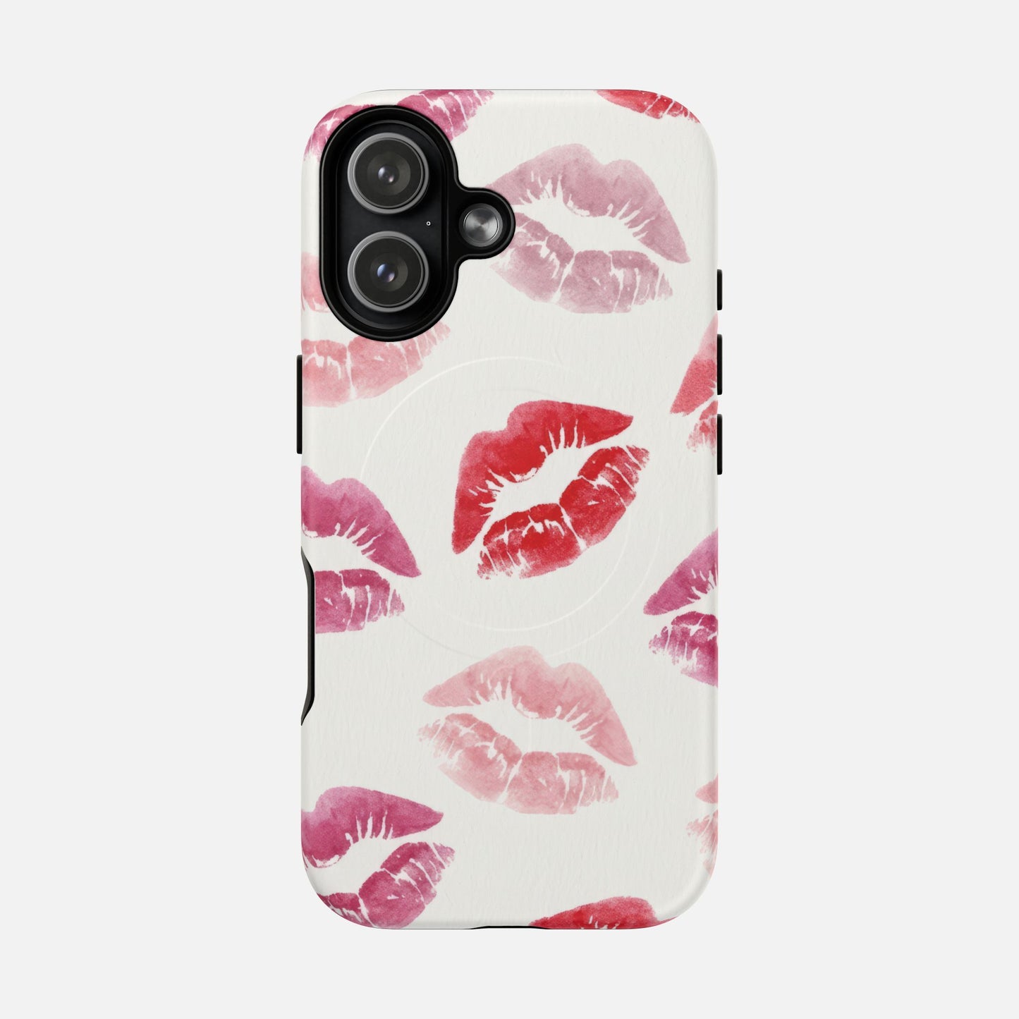 Pink Kiss Print iPhone Case — Tough Magnetic | MagSafe Compatible