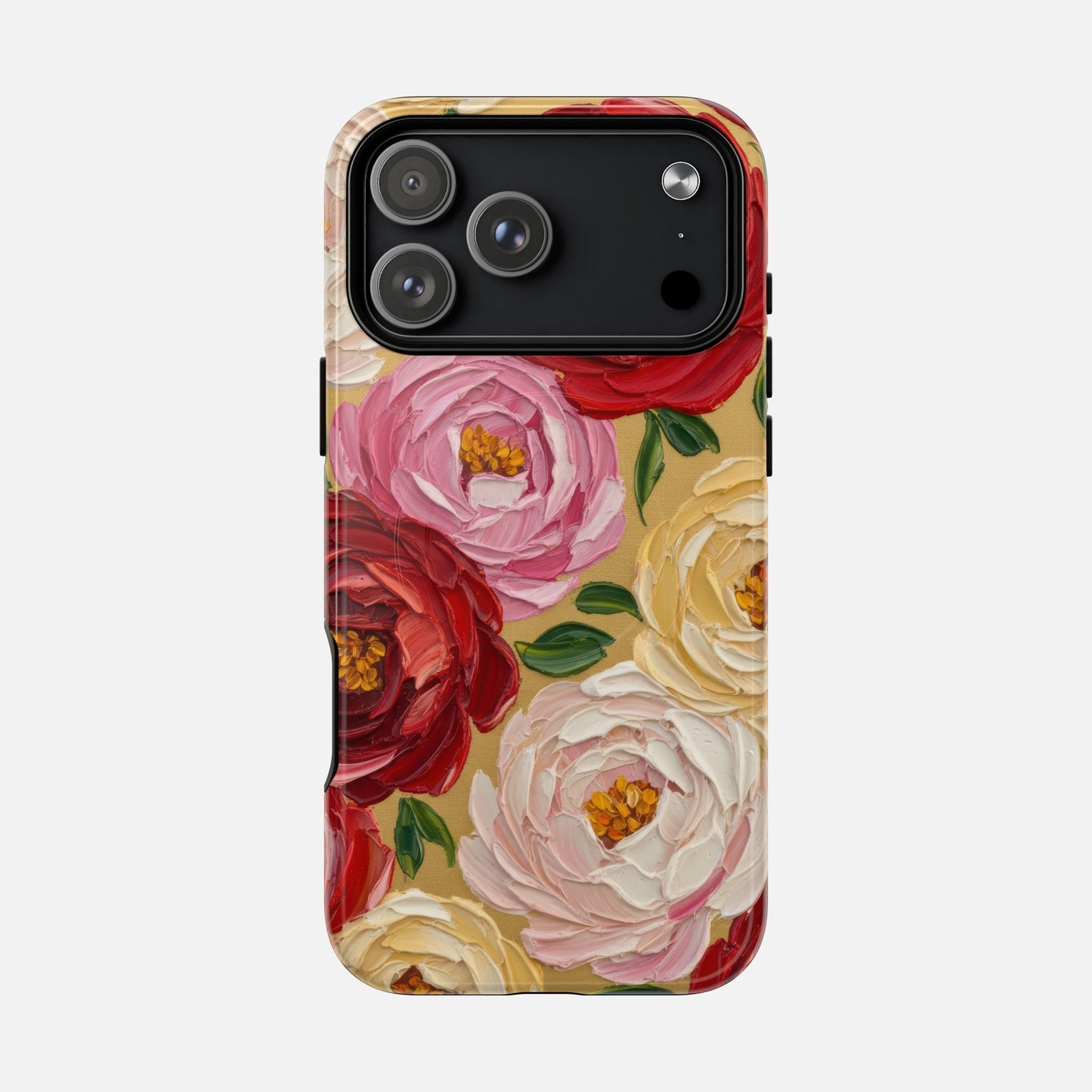 Floral Camellia With Rose & Blush Blooms iPhone Case — Tough Magnetic | MagSafe Compatible