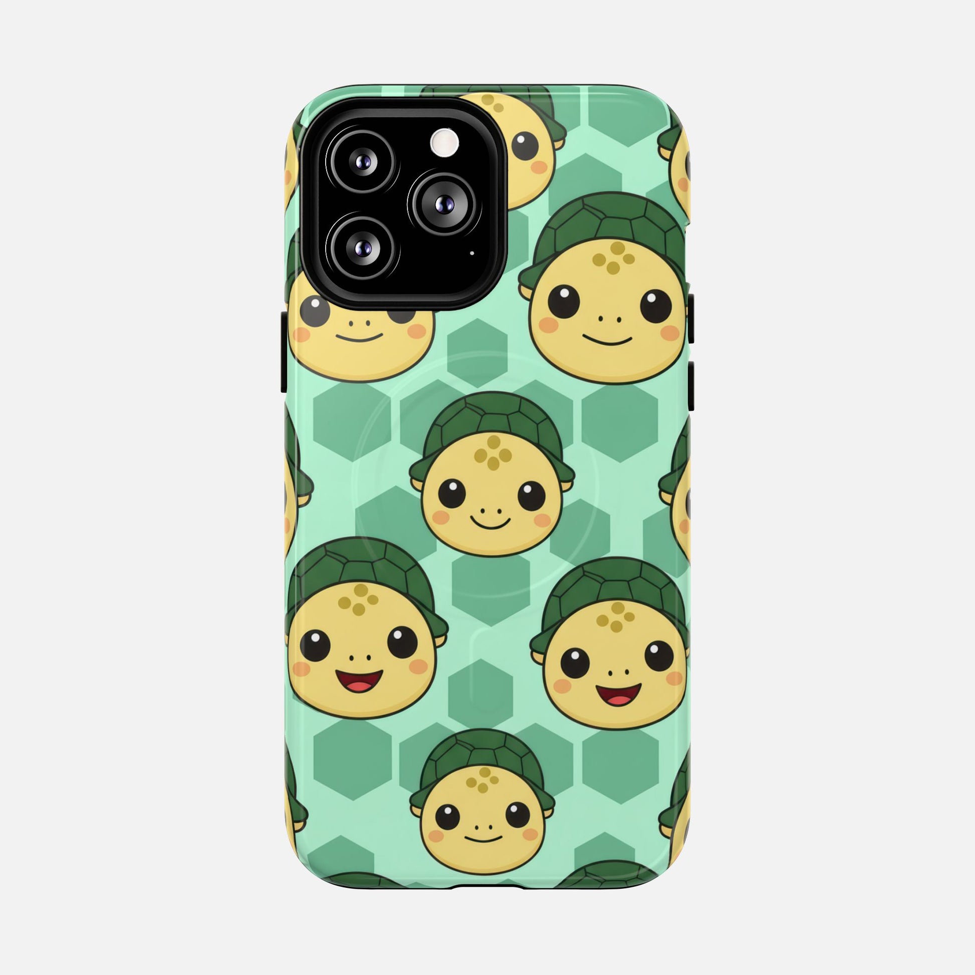Cute Turtle Pattern Phone Case — Tough Magnetic Protective iPhone Cover iPhone 13 Pro Max Glossy Phone Case