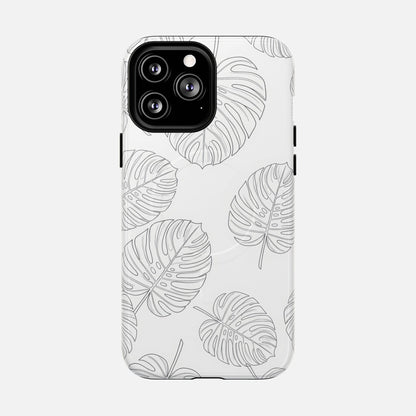 Monstera Leaf Clear Tropical Pattern iPhone Case — Tough Magnetic | MagSafe Compatible