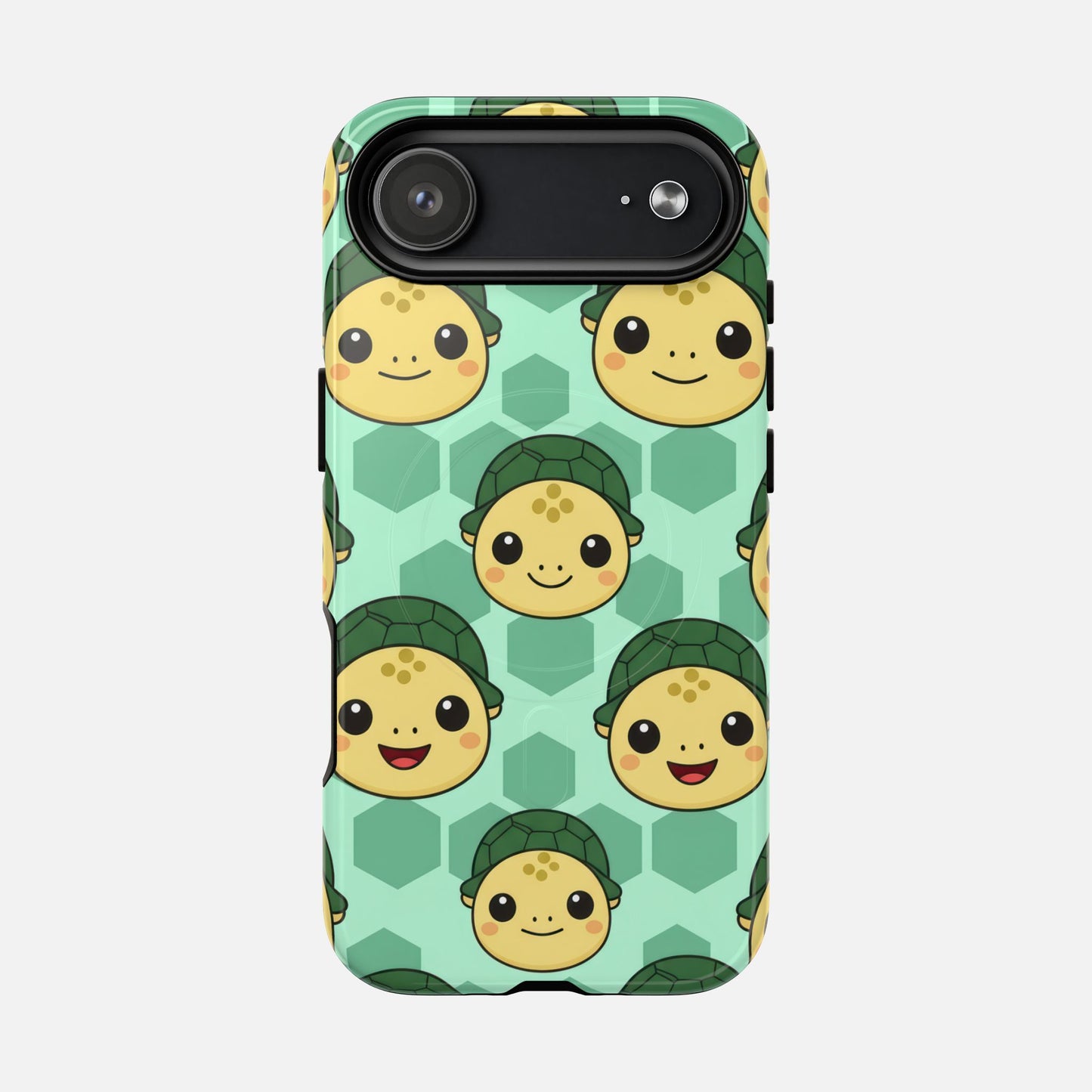 Cute Turtle Pattern Phone Case — Tough Magnetic Protective iPhone Cover iPhone 17 Air Glossy Phone Case