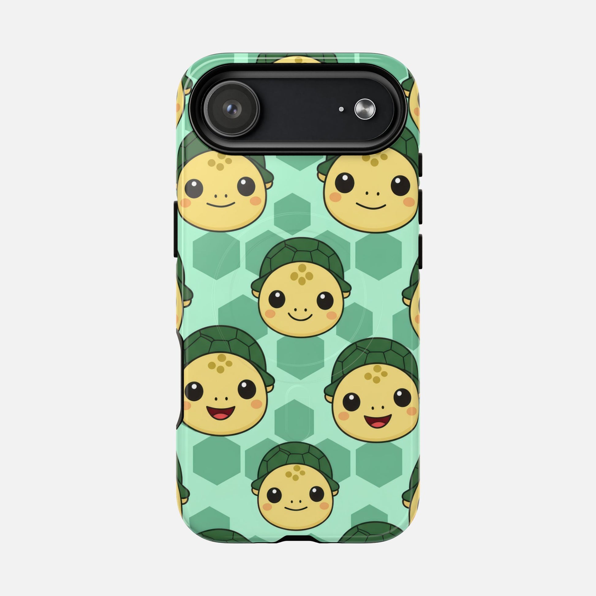 Cute Turtle Pattern Phone Case — Tough Magnetic Protective iPhone Cover iPhone 17 Air Glossy Phone Case